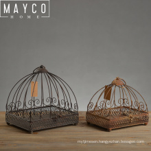 Mayco Antique Rustic Hanging Metal Bird Cage Decoration for Garden